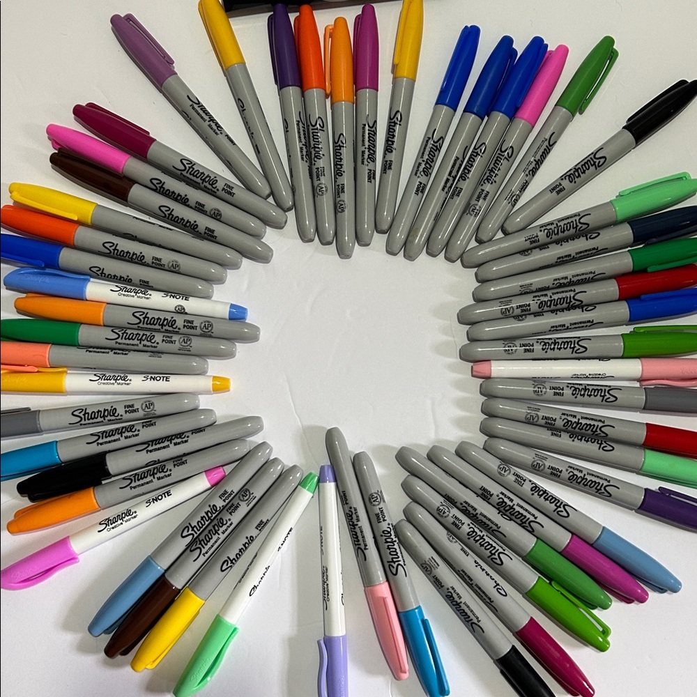 Set of 60 Sharpie Permanent Marker Lot - Multicolor